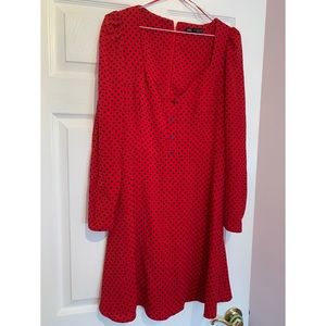 Zara Red Polka Dot Dress